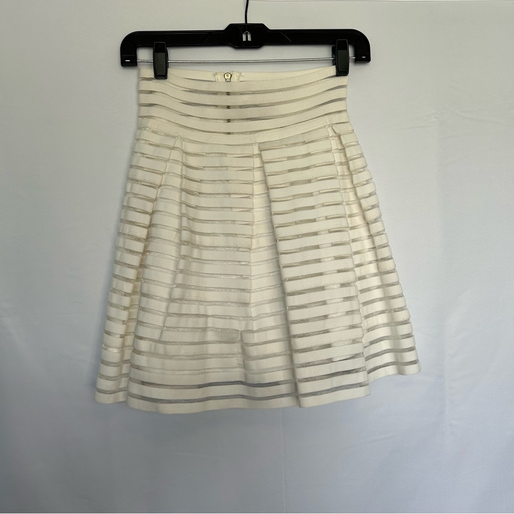 Ginger G White Striped‎ Mini Skirt